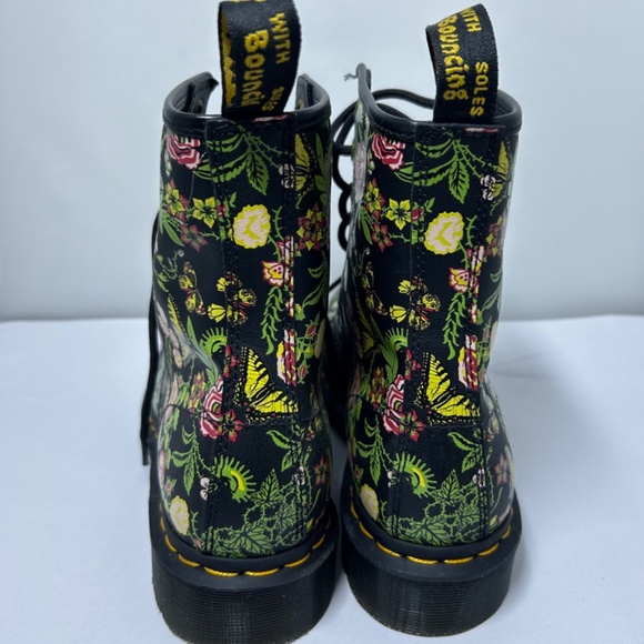 Dr Doc Martens Carnivorous Plants Floral Bloom Combat Boots Women’s Size 8 EU 39 - Picture 6 of 11